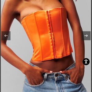 Danielle Guizio Orange Satin Corset